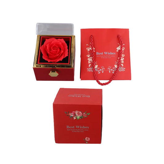 Rose Jewelry Gift Box Acrylic Ring Necklace Display