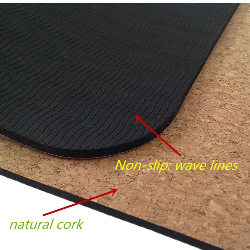 Non-Slip Cork Yoga Mat for Fitness & Pilates