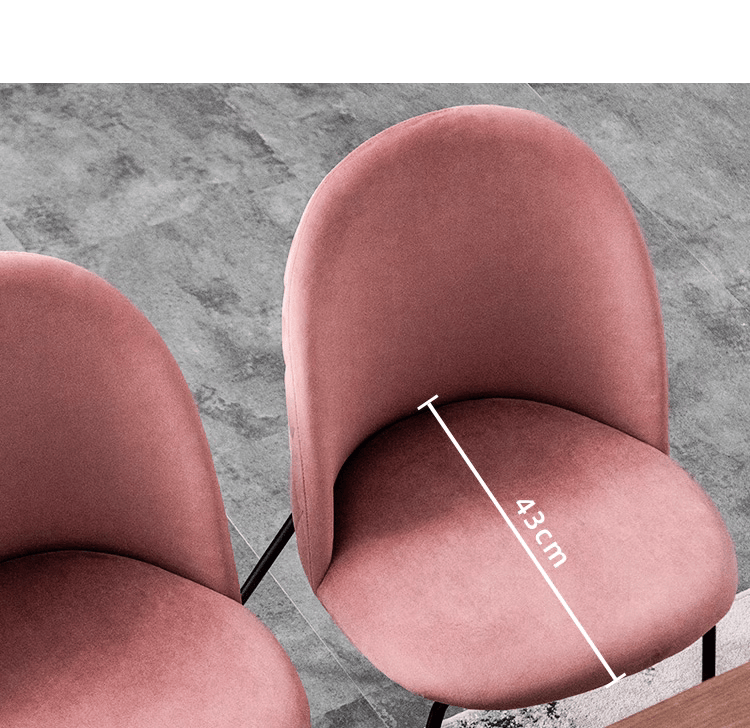 Light Luxury Velvet Dining Chair Modern Leisure Chair with Backrest Pink