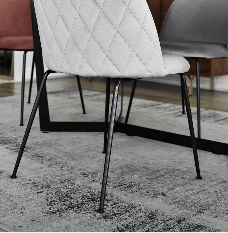 Light Luxury Velvet Dining Chair Modern Leisure Chair with Backrest Grey