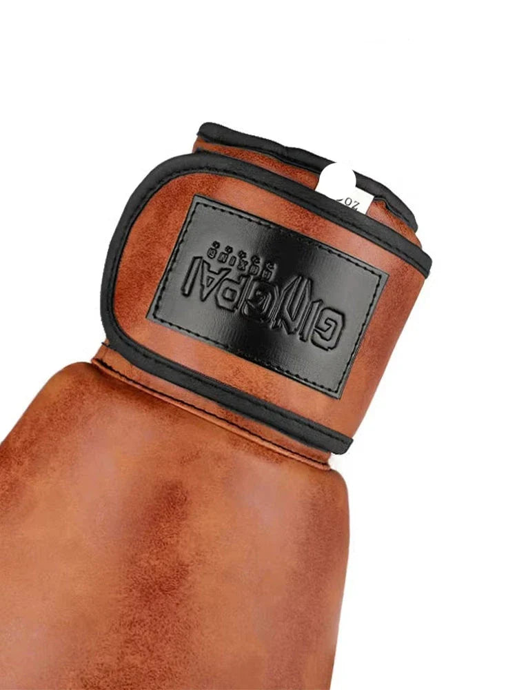 12oz Brown Leather Boxing Gloves for Sparring