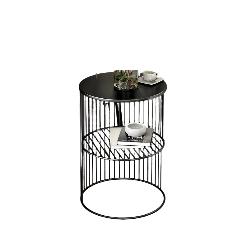 Nordic Iron Light Luxury Side Table - Black