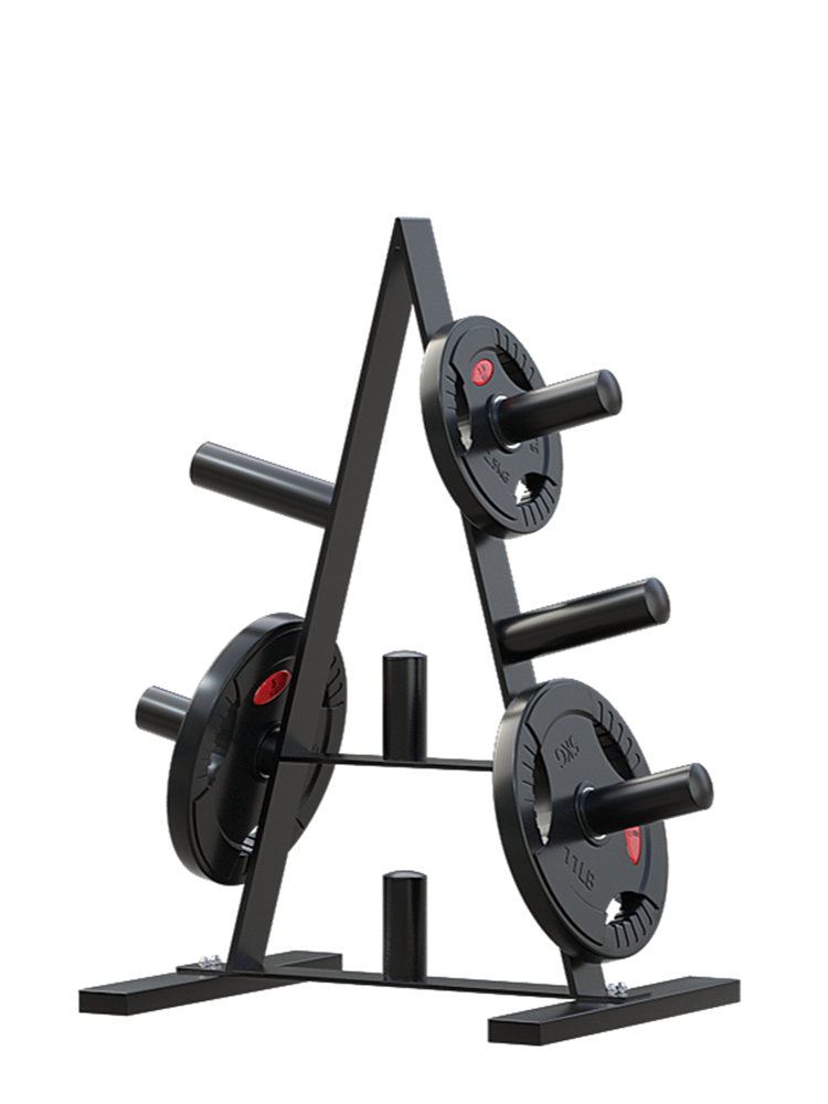 Heavy-Duty Household Barbell Plate Rack - Black Olympic Weight Storage