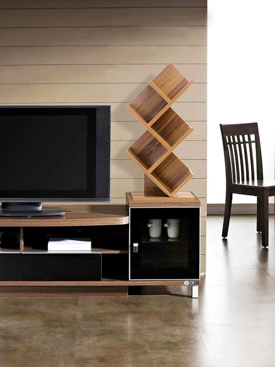 Walnut Wooden Book Storage Rack