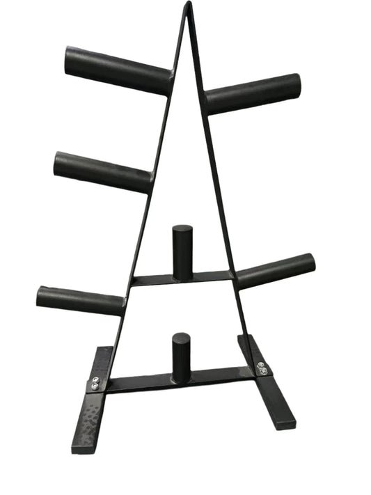 Heavy-Duty Household Barbell Plate Rack - Black Olympic Weight Storage