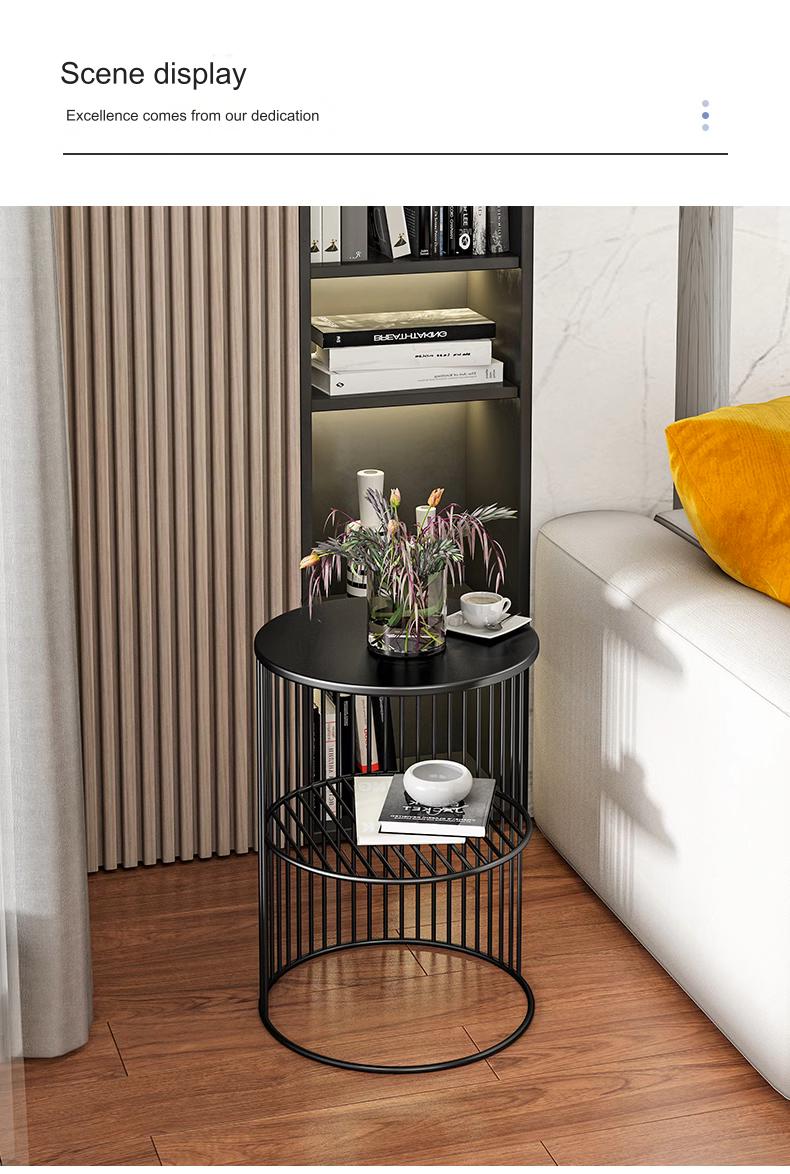 Nordic Iron Light Luxury Side Table - Black