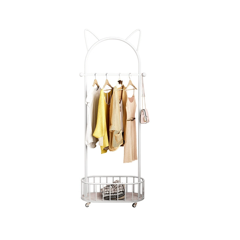 White Cat Ears Nordic Clothes Hanger with Basket