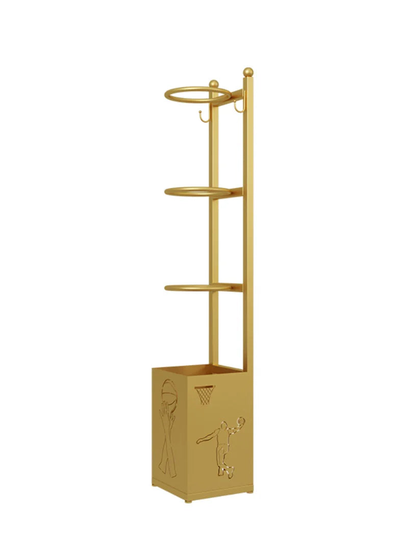 3-Layer Sports Equipment Rack - Gold
