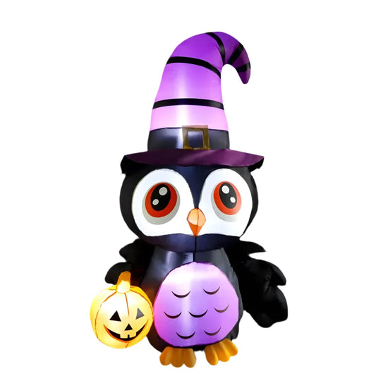 6FT Inflatable Owl Halloween Yard Decoration with LED Lights
