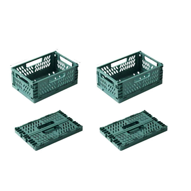 Plastic Foldable Storage Crate Stackable Box Organizer