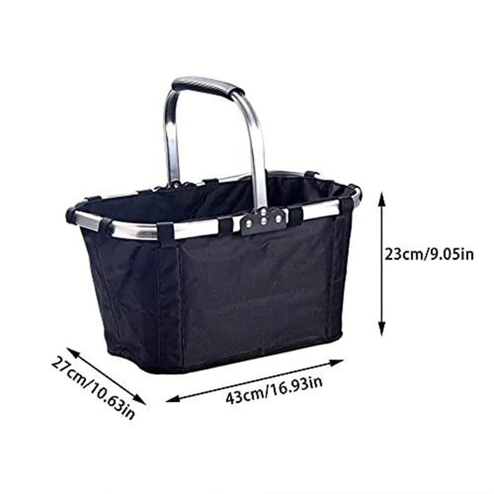 Foldable Grocery Basket with Handle for Shopping & Picnic