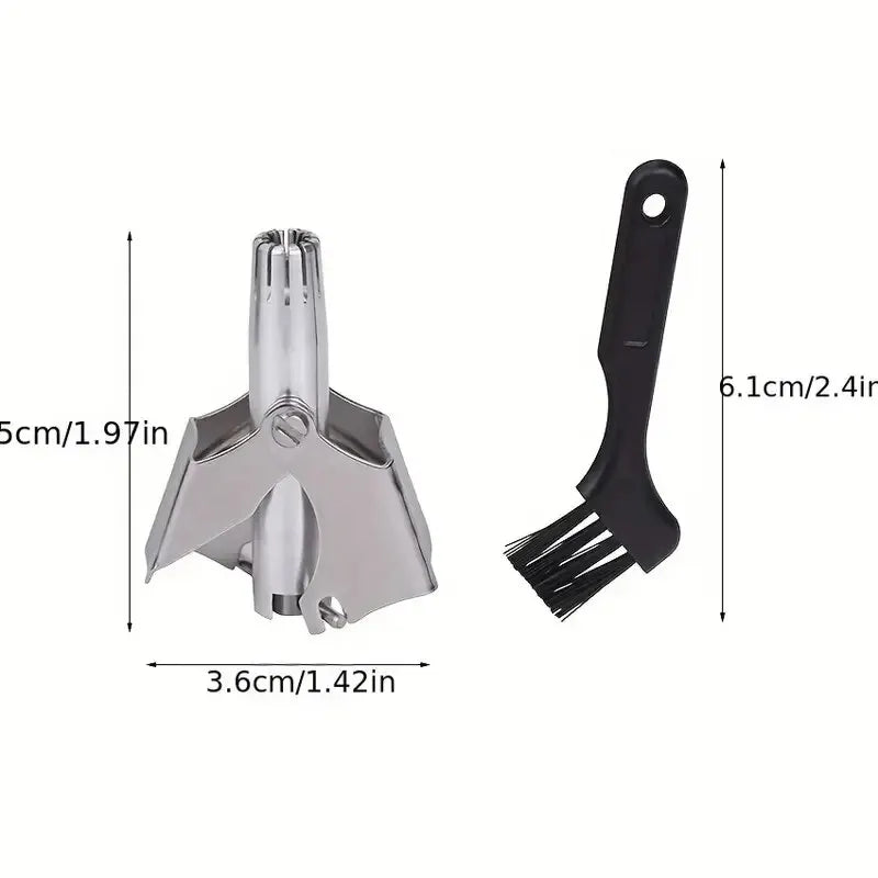 Portable Stainless Steel Manual Nose Hair Trimmer Silver