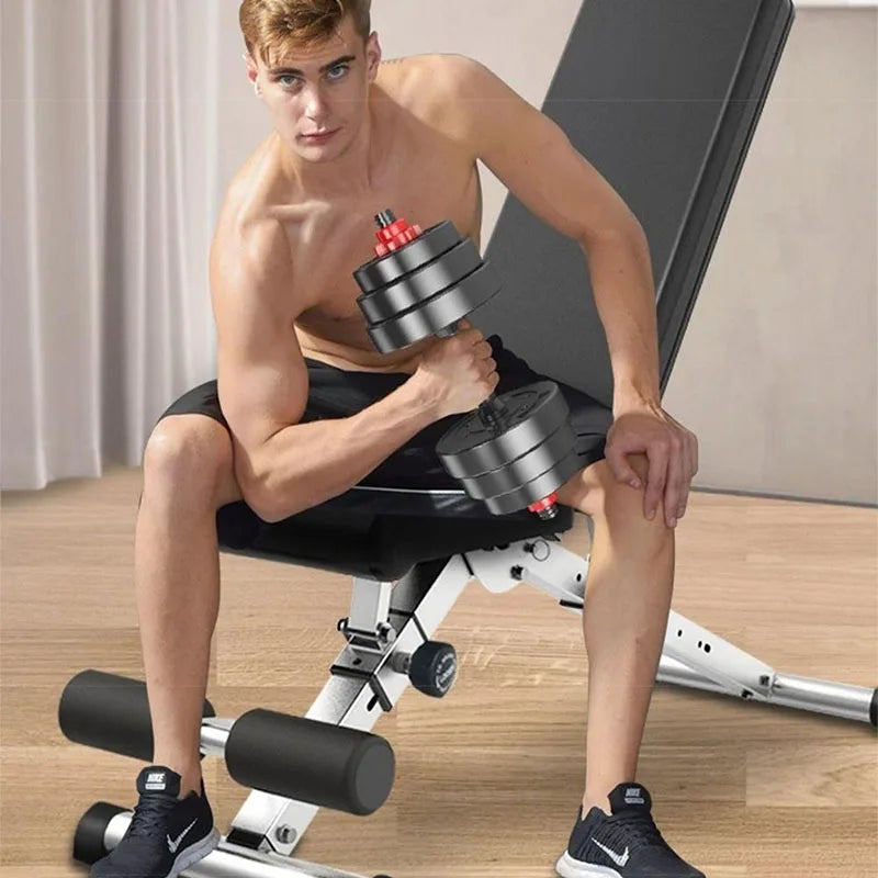 Foldable Multi-Function Dumbbell Bench Set