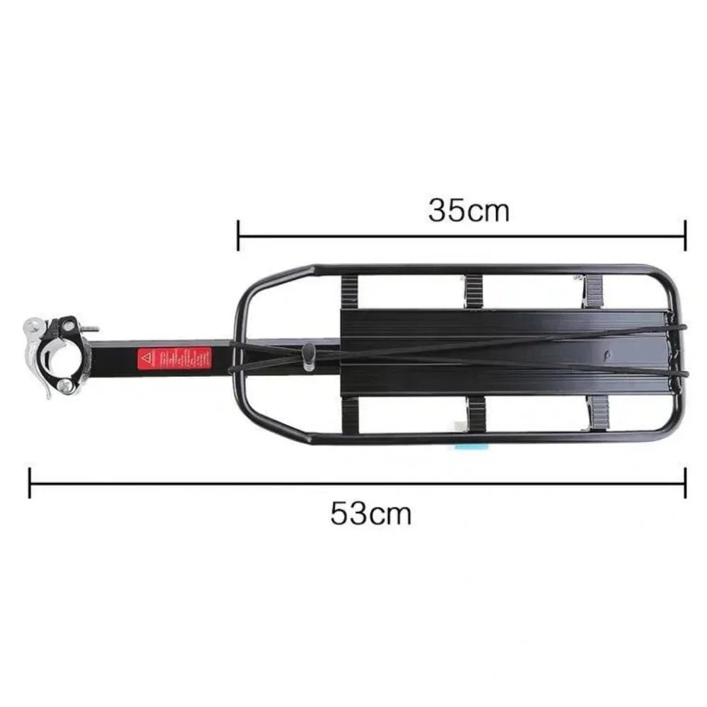 Bicycle Rear Shelf Aluminum Black for Mountain and Road Bikes