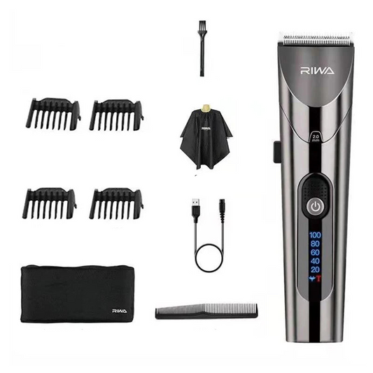Washable Rechargeable Hair Clipper Professional Barber Trimmer Grey