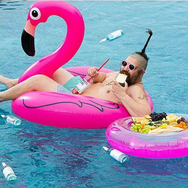 Inflatable Flamingo Swimming Ring for Adults