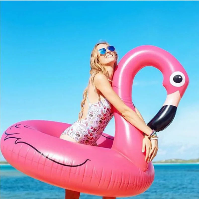 Inflatable Flamingo Swimming Ring for Adults
