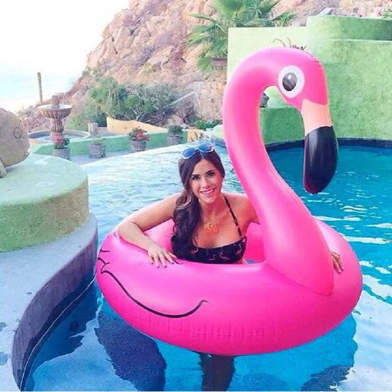 Inflatable Flamingo Swimming Ring for Adults