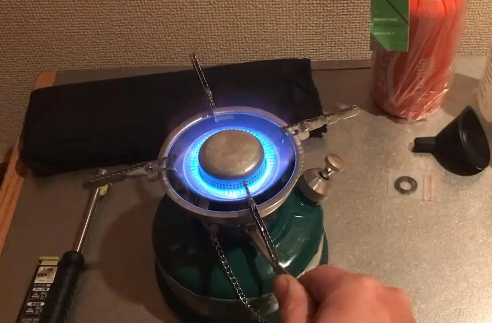 Camping Gasoline Oil Stove with Silencer Green