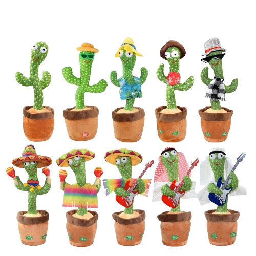 Dancing Cactus Repeat Talking Toy Electronic Plush Toys Can Sing Record Lighten Battery USB Charging Early Education Funny Gift