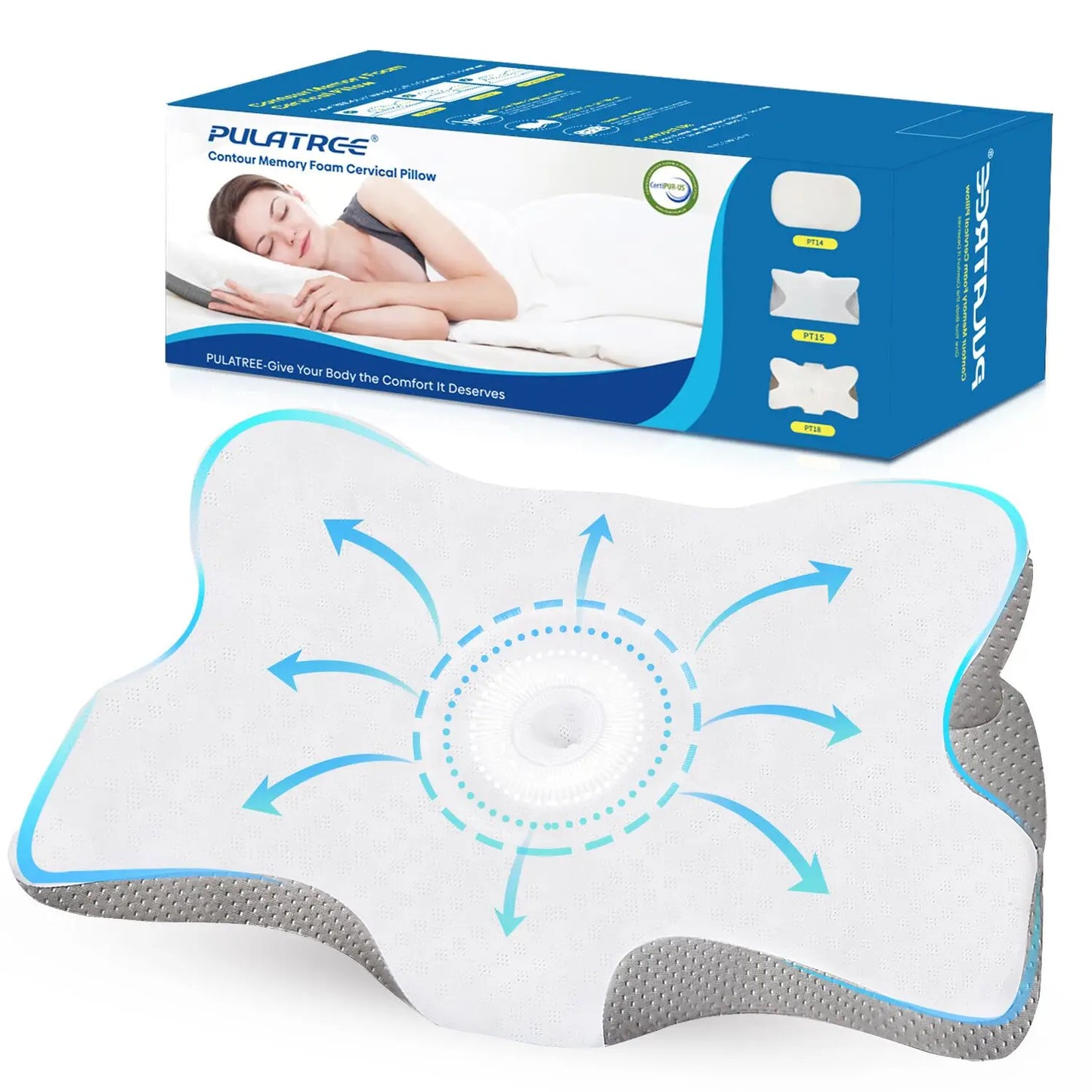 Orthopedic Memory Foam Cervical Pillow Support White