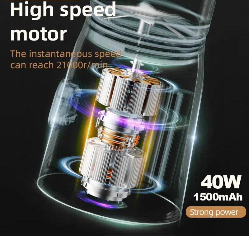 500ML Portable Electric Blender High-Speed USB Juicer Cup White