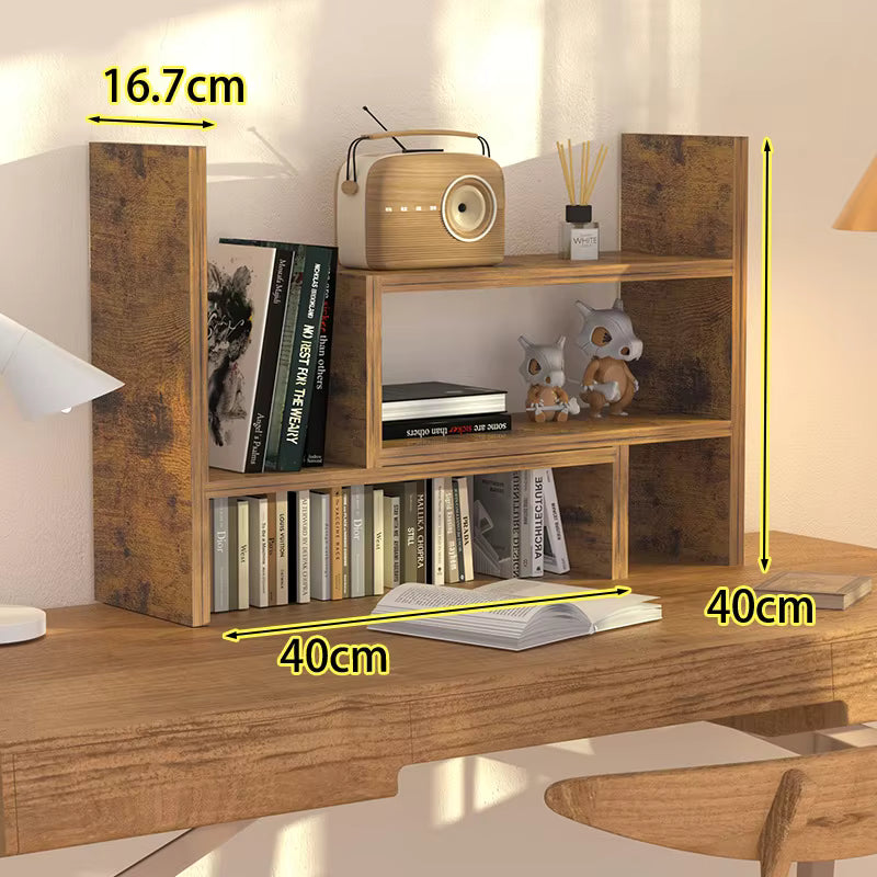 Eco-Friendly Wooden Desktop Organizer and Display Shelf