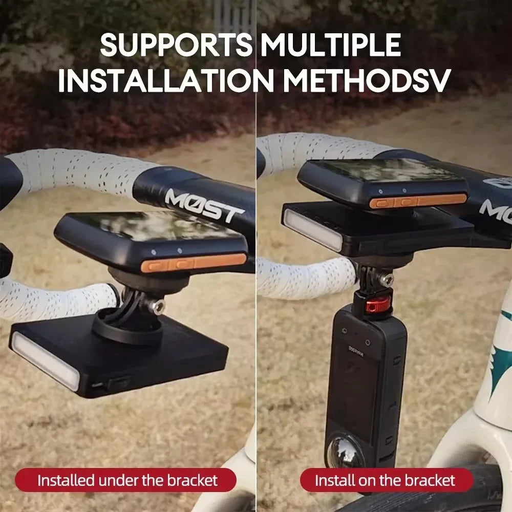 Bike Headlight with Garmin/GoPro Mount USB Rechargeable Black