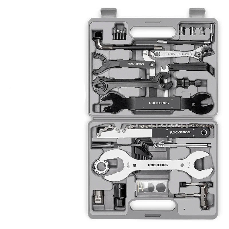 44-in-1 Professional Bicycle Repair Tool Kit Multifunction Grey