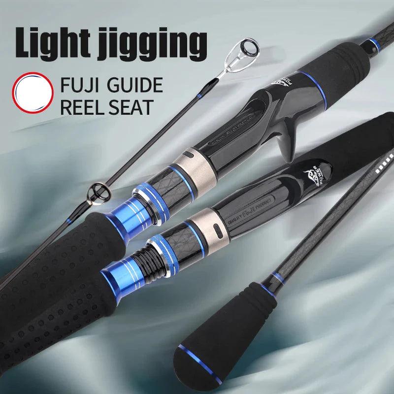 1.8M 2-Section Fast Jigging Rod Carbon Fiber Saltwater Rod Black