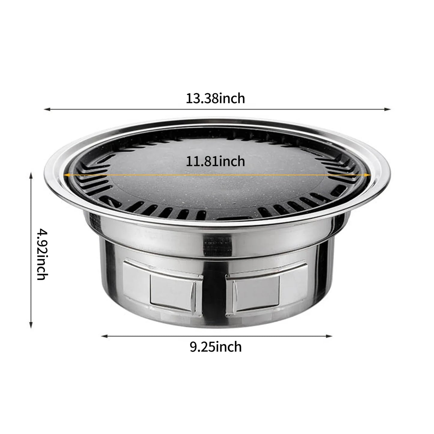 13-Inch Round Charcoal Grill Portable Tabletop BBQ Smoker Silver