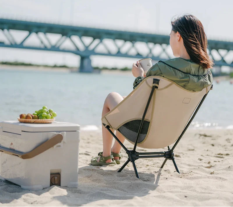 Ultralight Camping Folding Chair Portable Widened Seat Khaki