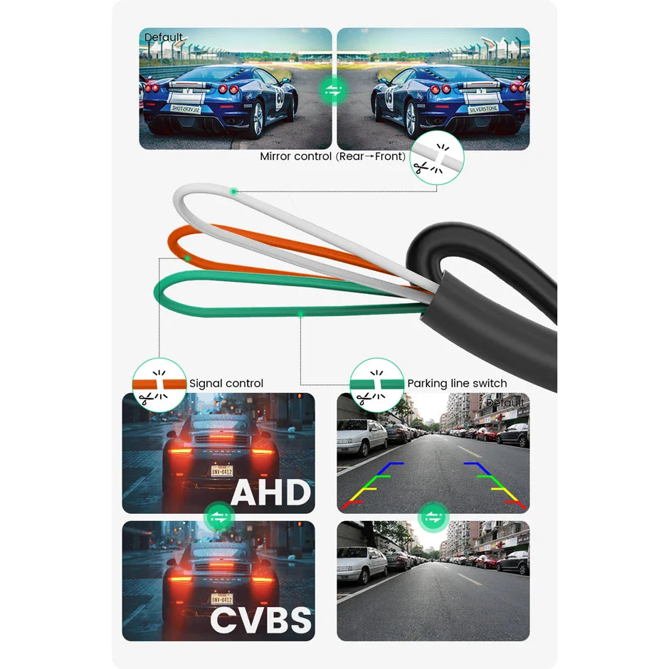 AHD1080P Universal Car Backup Camera Full HD Night Vision Black