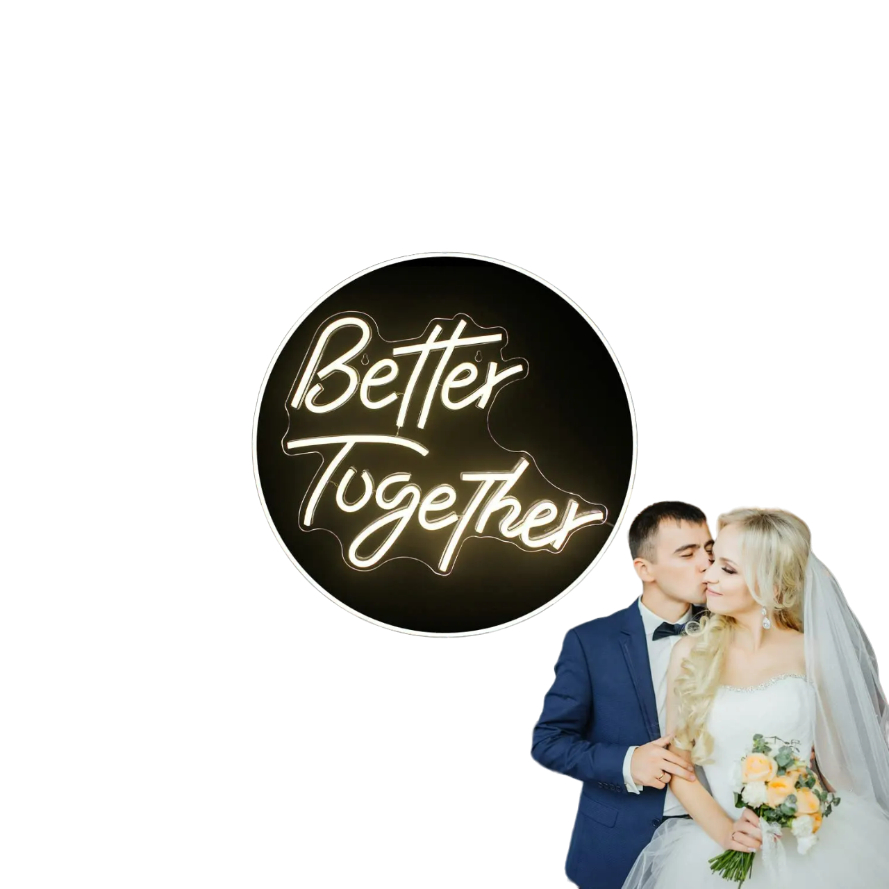 Better Together LED Neon Sign Light - Warm White (42x33.5cm)