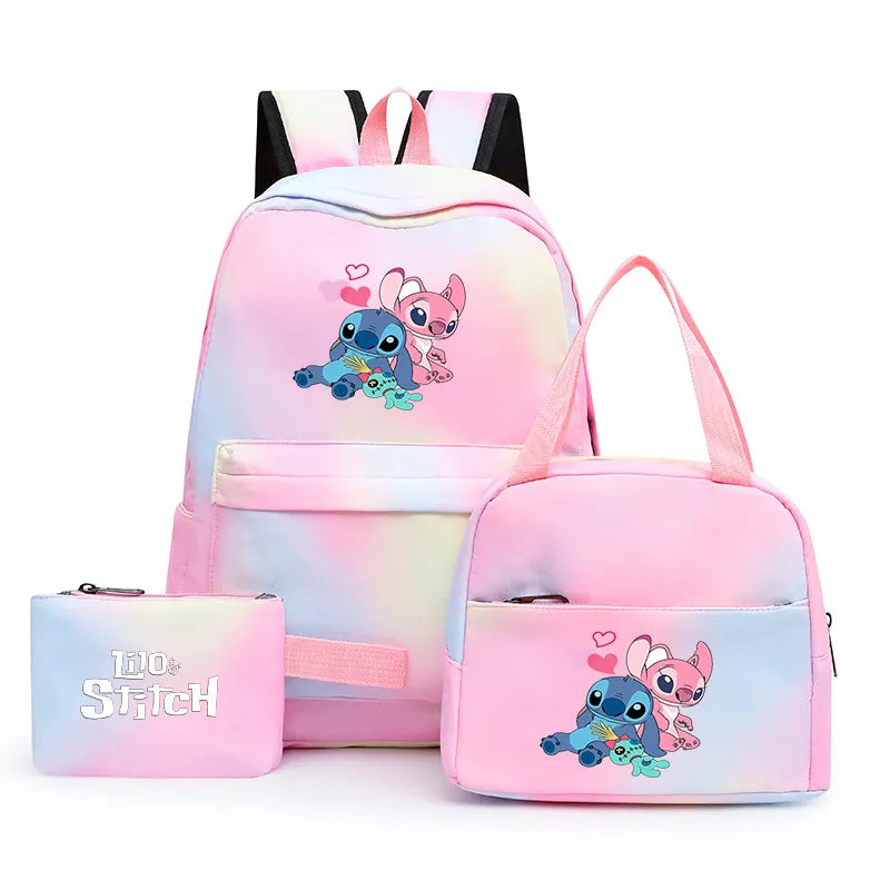 3 PCS Lilo & Stitch Colorful Backpack Set (Includes Lunch Bag)