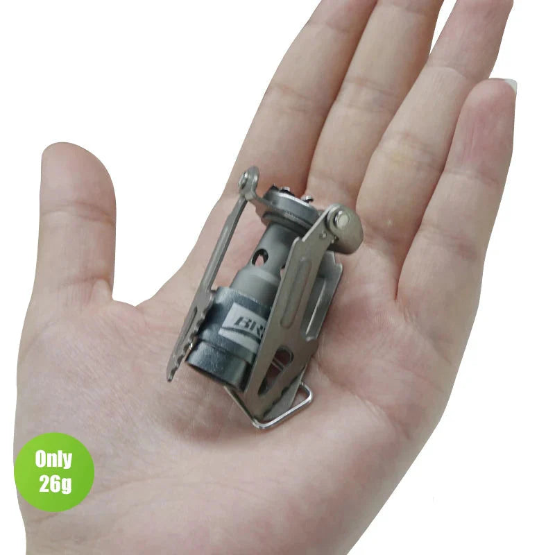 Titanium Outdoor Gas Stove 2700W Mini Camping Burner Silver