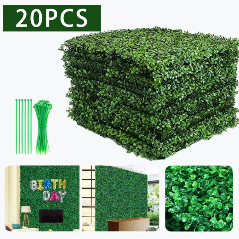 Evergreen Elegance: Artificial Boxwood Hedge Panels for Effortless Indoor and Outdoor Decor