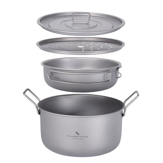 Titanium Camping Cookware Set Grey