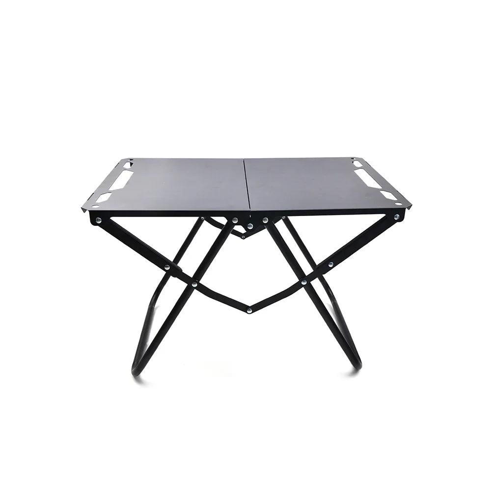 Foldable Hollowed Surface Camping Table Black