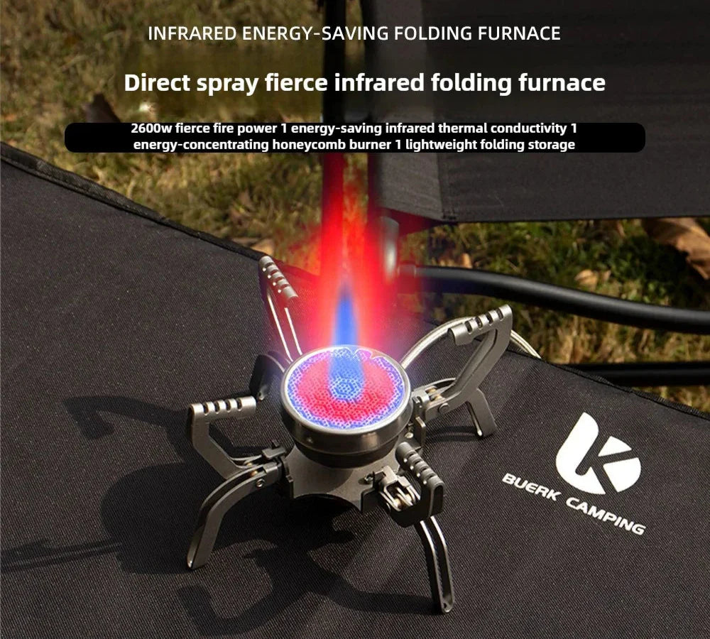 Infrared Mini Camping Stove Folding Split Burner Silver