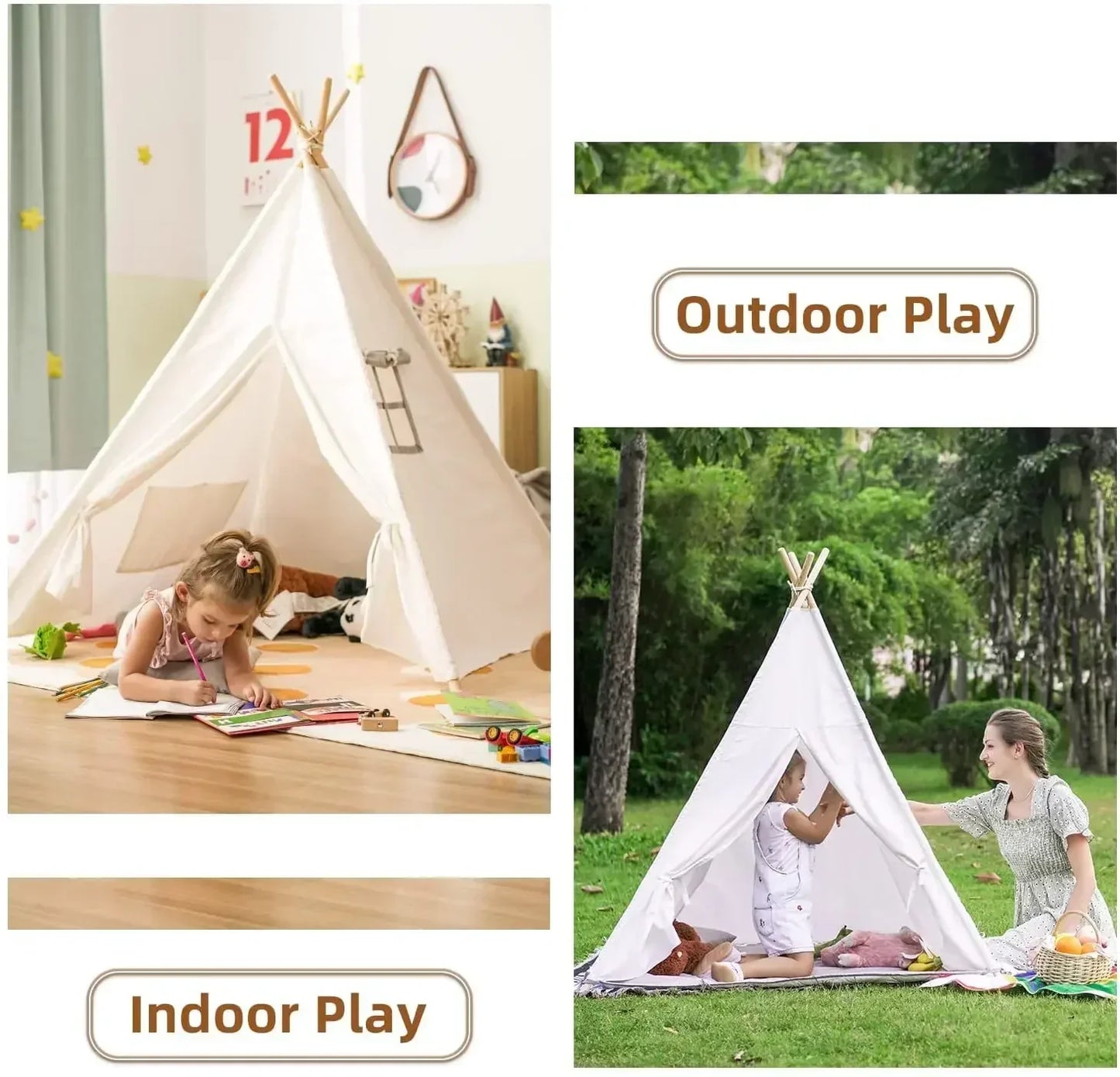 Children's Portable Wigwam Play Tent