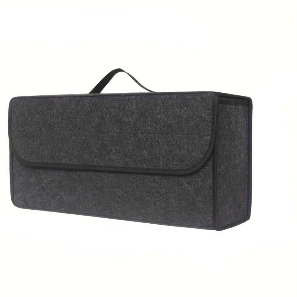 Anti-Slip Car Trunk Organizer–Foldable Felt Storage Box Grey