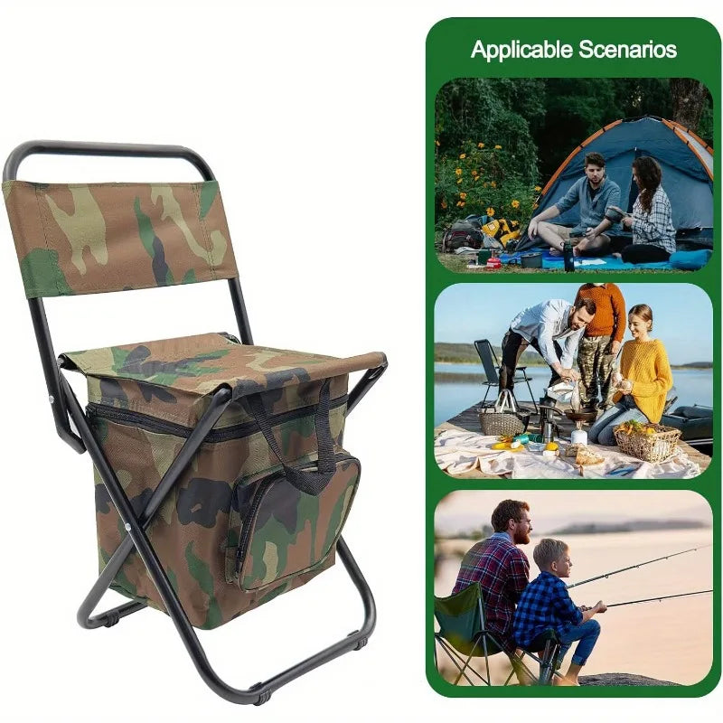 Foldable Camping Chair with Cooler Bag
