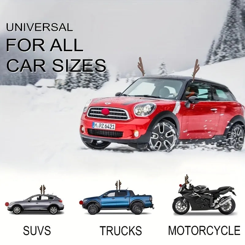 Rudolph's Ride: Car Reindeer Antlers & Nose Set