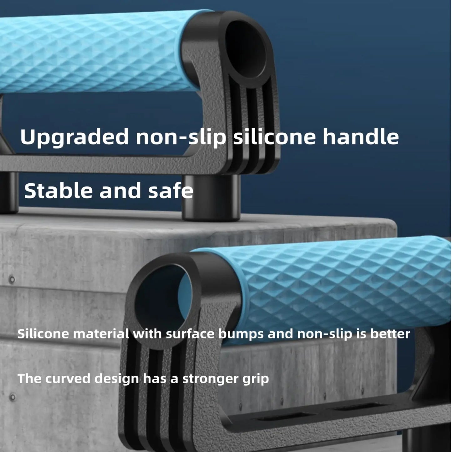 Folding Push-Up Board with Resistance Bands Black