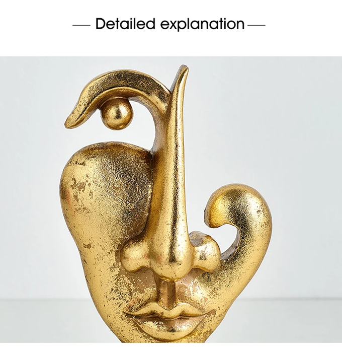 Sculpted Splendor: Elevate Your Space with Golden Face Art