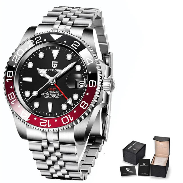 Men's Automatic Mechanical Sapphire Watch (Black Red)