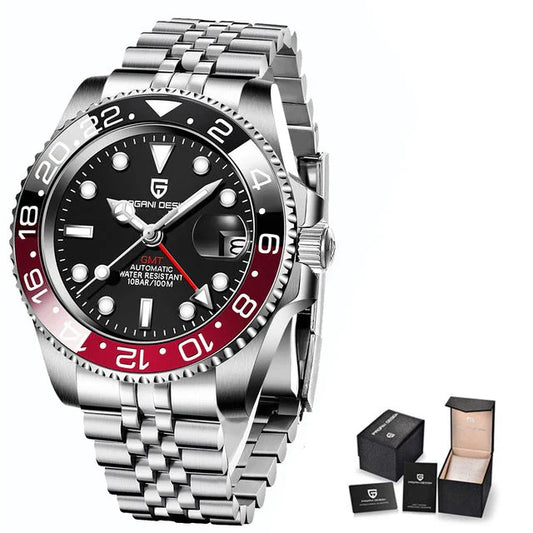 Men's Automatic Mechanical Sapphire Watch (Black Red)