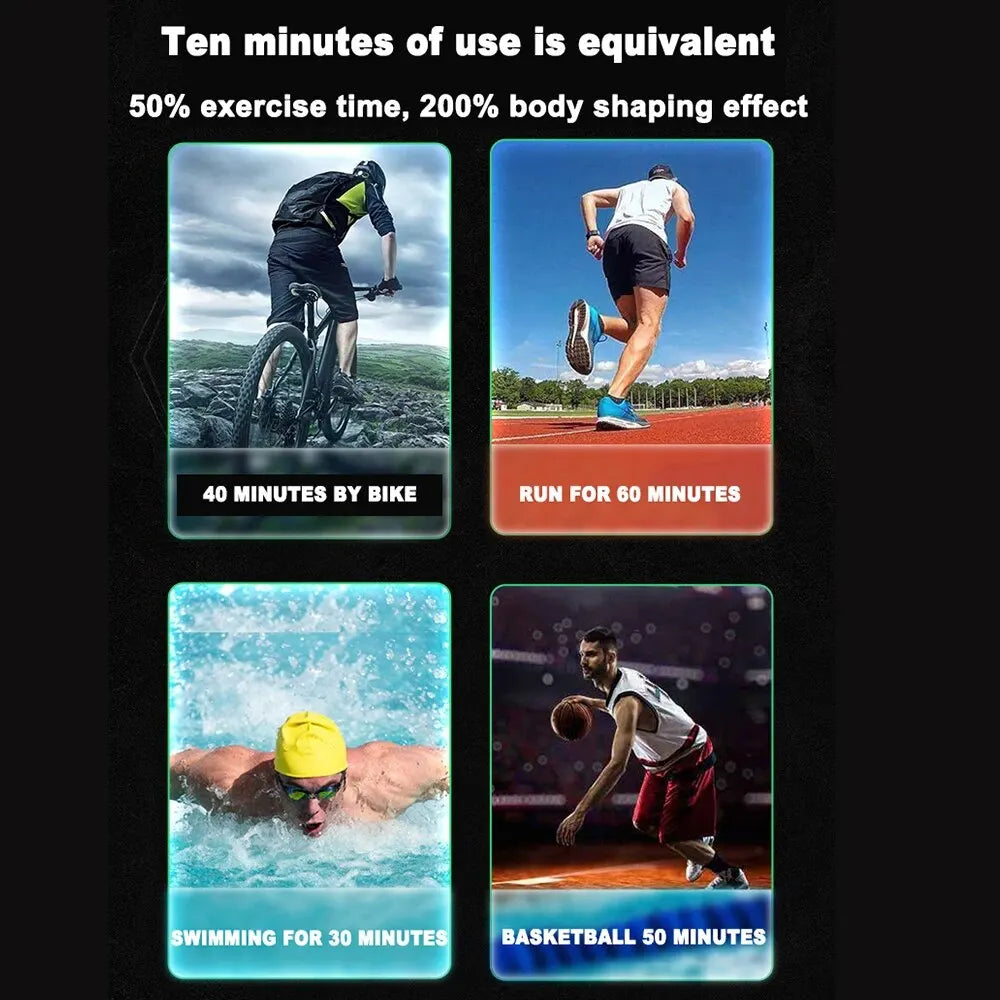 Abdominal Muscle Trainer EMS Fitness Belt Blue