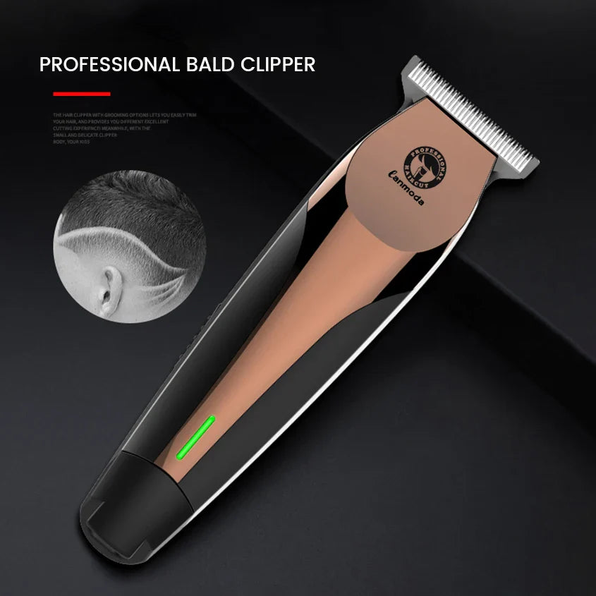 0mm Zero-Gapped Cordless Hair Trimmer Precision Carving Clipper Brown